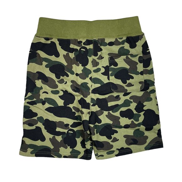 BAPE Color Camo Shark Sweat Shorts Green | A Bathing Ape - Picture 2 of 3